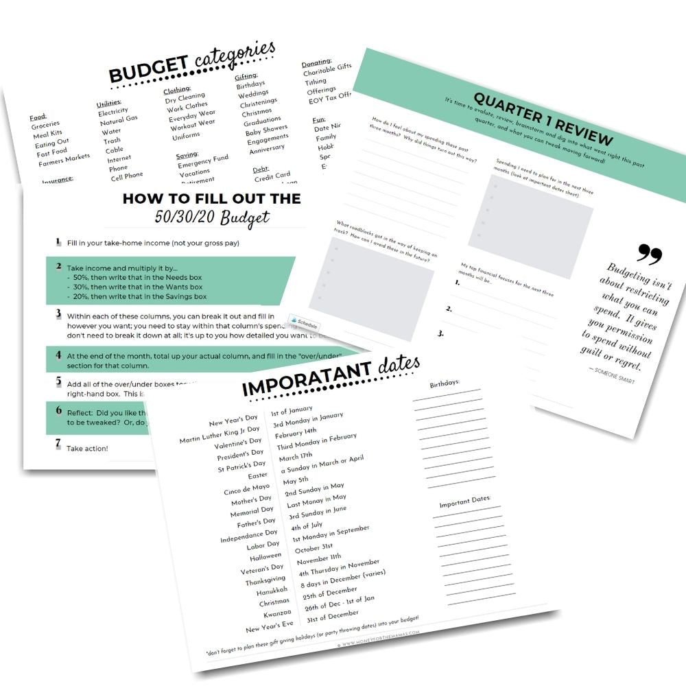 Monthly Budget Planners - 20 FREE Printables