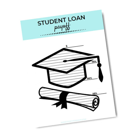 debt free printable tracker - student loans
