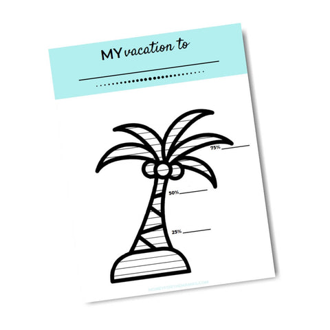 printable savings tracker palm tree vacation