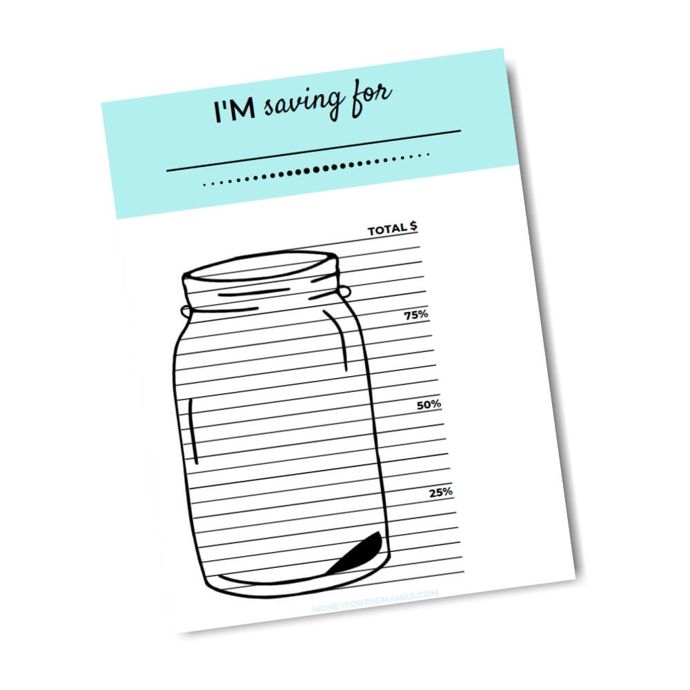 printable savings tracker savings jar