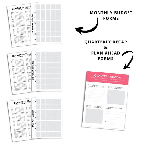 Better Budget - monthly budget forms