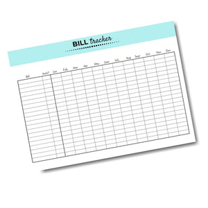 bill tracker printable template