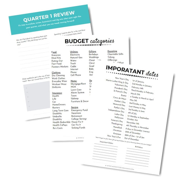 cash envelope budget printable budget planner
