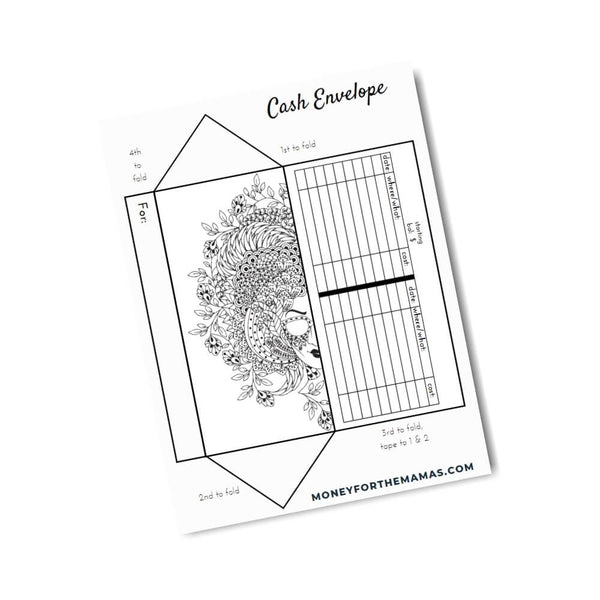 cash envelopes - coloring