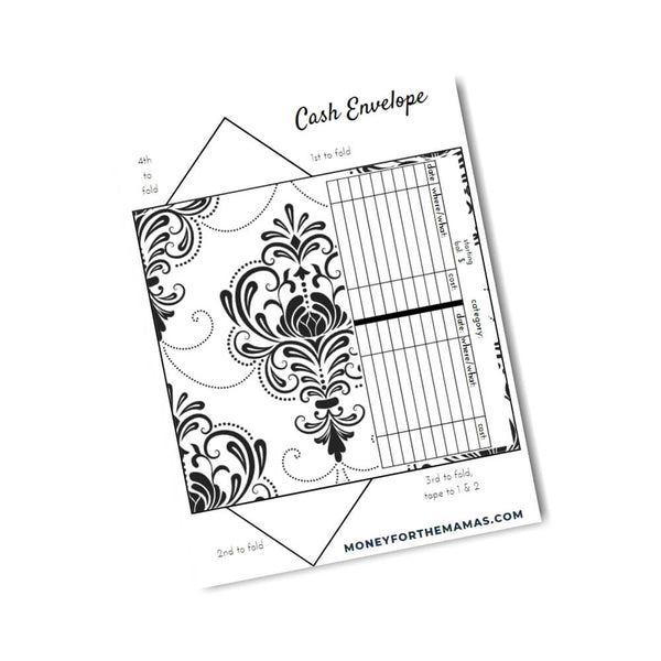 cash envelopes - black & white