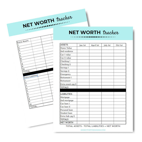 net worth worksheet