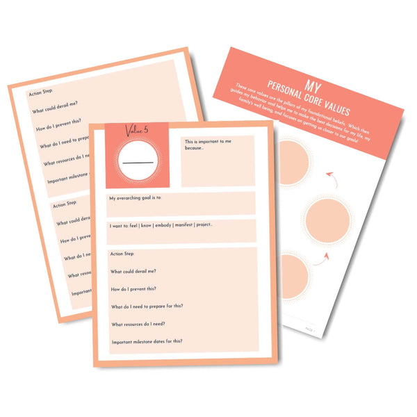 personal core values workbook template