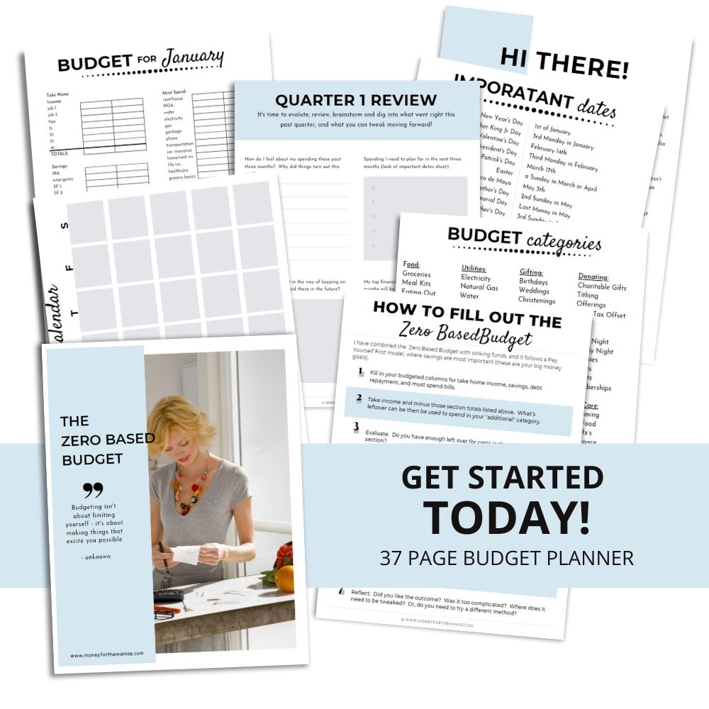zero based budget printable budget planner